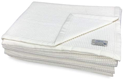 Tex family Manta de pura lana de cachemir y merino, de verano, ligera, nido de abeja, para cama de matrimonio, 2 plazas