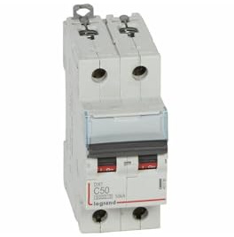 Legrand DX3 407789 - Disyuntor bipolar 50A - 2P Curva C - 6/10kA - Tornillo