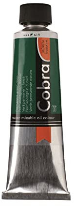 COBRA Talens wassermischbare Ölfarben, 40 ml, 619 Permanent Grün Dunkel