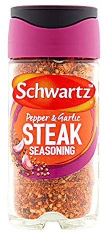 Schwartz Pepper & Garlic Seasoning 46 G | Jar | Perfect Choice for Steak | Natural Ingredients | With Black Pepper, Garlic, and Ground Coriander Seeds | Perfect for Seasoning