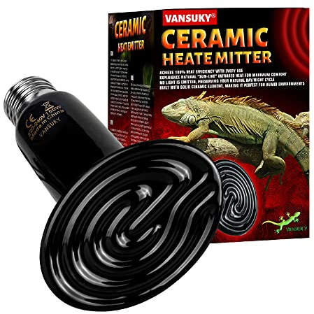 VANSUKY Emisor de Calor Cerámico 150W sin Luz para Reptiles – Lámpara Infrarroja de Calefacción Resistente al Agua para Terrarios, Vivarios, Perros, Gatos y Anfibios