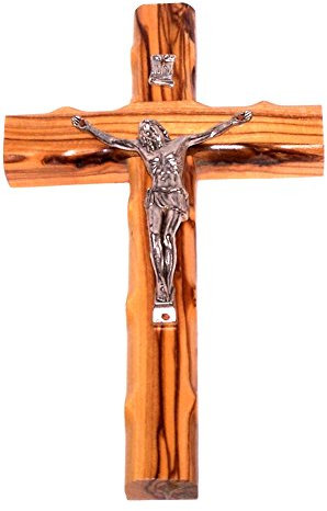 Holylandmarket - Crocifisso in Legno di ulivo, 20 cm di Altezza