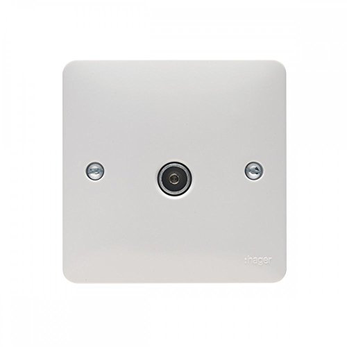 Hager Single Co-Ax TV Socket Outlet Female