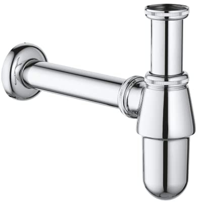 Schläfer 3439600 | Universal Bottle washbasin Drain with G 11/4 Threaded Connection and Wall Connection Diam. 32 mm. Durable Chrome Finish, Ensures Optimal Flow Without Leakage