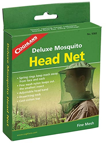 Coghlan's Deluxe Mosquito Head Net – Lightweight Insect Protection with Ultra-Fine Mesh for Outdoor Activities, Camping, Hiking, Fishing, and Gardening