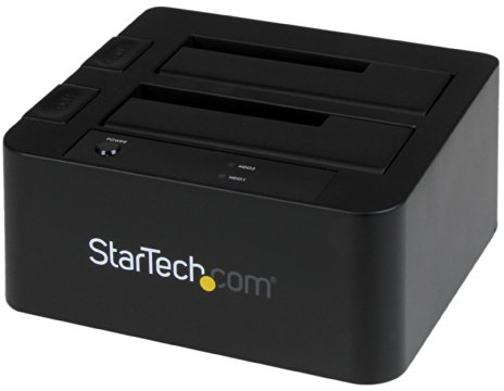 StarTech.com Dual-Bay USB 3.0 / eSATA to SATA Hard Drive Docking Station, External 2.5/3.5 SATA I/II/III, SSD/HDD Docking Station, Hot-Swap Hard Drive Bays, Top-Loading (SDOCK2U33EB)