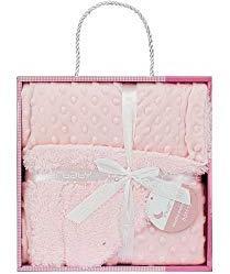 Interbaby 00891-02 - Manta Burbujas con Borreguillo para Bebés en Color Rosa, unisex