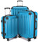 HAUPTSTADTKOFFER Alex - 3er Kofferset, Trolley-Set, Rollkoffer, Reisekoffer, (S, M & L), Cyanblau