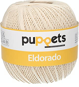Puppets Eldorado Stärke 10 4576010-04269 beige Häkelgarn, 100 % Baumwolle