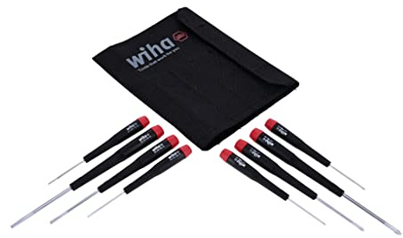 Wiha 26199 Slotted and Phillips Screwdriver Set in Rugged Canvas Pouch, 8 Piece