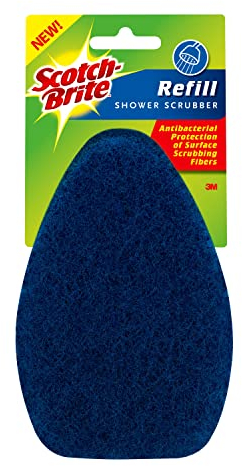 3M Scotch-Brite Shower Scrubber Refill, Fibrous (Non-abrasive), White, 1 Count (Pack of 1)