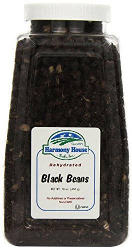 Harmony House Foods TRUE Dehydrated Black Beans - Easy Cook (16 oz, Quart Size Jar)