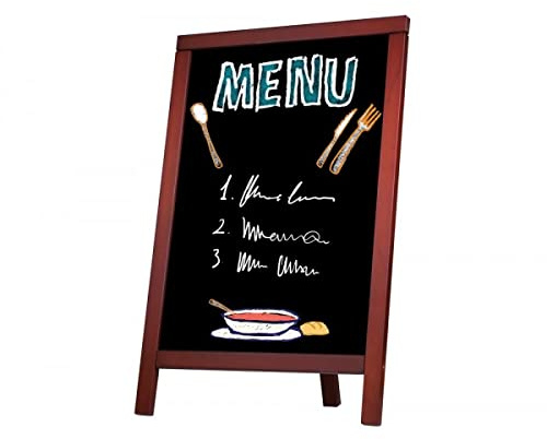 Pizarra negra liderpapel caballete y marco de madera con superficie para rotuladores tipo tiza 55x85cm