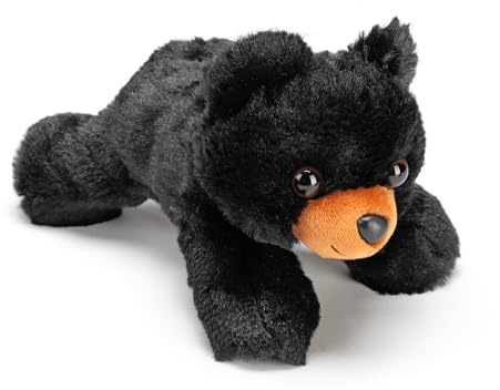 Wild Republic 16227, Black Bear Hug'ems Soft, Gifts for Kids, Cuddly Toy 18cm