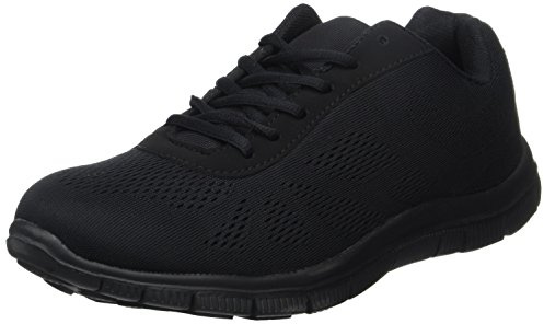 Get Fit Men’s Lace-Up Running Trainers - Lightweight Breathable Mesh Sports Shoes with Cushioned Sole - Comfortable Athletic Sneakers for Gym, Jogging & Everyday Wear - Black - 8