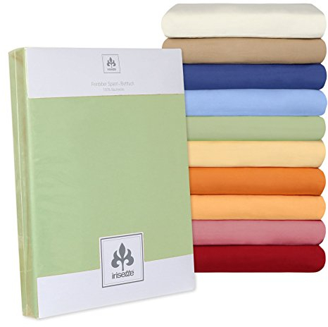 Irisette Feinbiber Spannbetttuch Merkur (nebel, 100x200 cm)