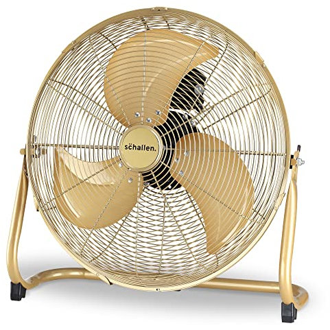 Schallen Champagne Gold Sturdy Metal High Velocity Cold Air Circulator Adjustable Floor Fan with 3 Speed Settings (18)