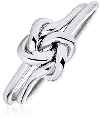 Anello D'Infinito Dell'Amicizia Del Nodo Celtico Irlandese Migliore Amico Dell'Unità Per Sempre Delle Migliori Amiche A Doppio Nastro Semplice Per Donne Adolescenti.925 In Argento Sterling