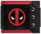 Deadpool Antihero Metal Face Badge Triple Buttoned Wallet Bi-Fold ID & Card Holder, Black