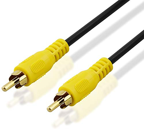 BestPlug 5 Meter Video Kabel, Cinch Stecker auf Chinch Stecker vergoldet, Schwarz