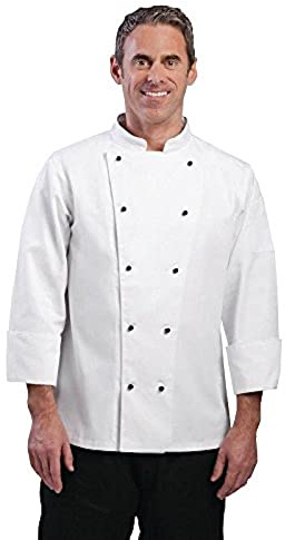 Whites Chicago Unisex Chef Jacket Long Sleeve White, Size M - Easy Clean, Double-Stitched Restaurant Uniform, Workwear DL710-M