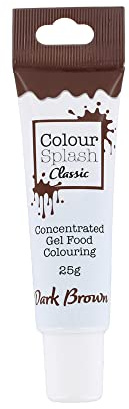 Colour Splash Food Colouring Gel, Edible Ingredients, Highly Concentrated, Easy to Use Squeezy Tubes, Transform Plain Cakes Into Bright, Eye-Catching Creations, Dark Brown 25 g