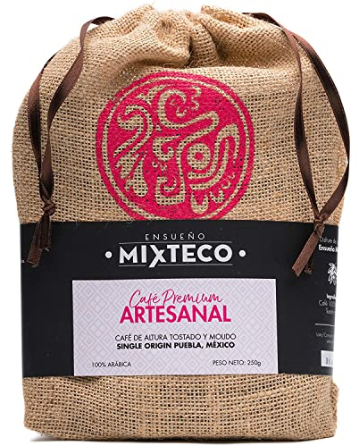 Ensueño Mixteco | Arabica Kaffee, geröstet und gemahlen | mit Noten von Kakao und Mandeln | Milder Geschmack | Aus traditioneller Kaffeemanufaktur