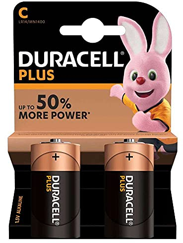 DURACELL PLUS POWER C B2 MEZZA TORCIA MN1400 LR14 R14 HR14 ALKALINA