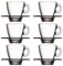 12 pièces Set de tasses à expresso avec soucoupe Aqua