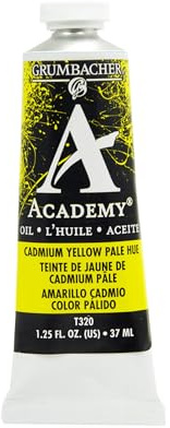 Grumbacher Academy Oil Paint, 37 ml/1.25 oz, Cadmium Yellow Pale Hue