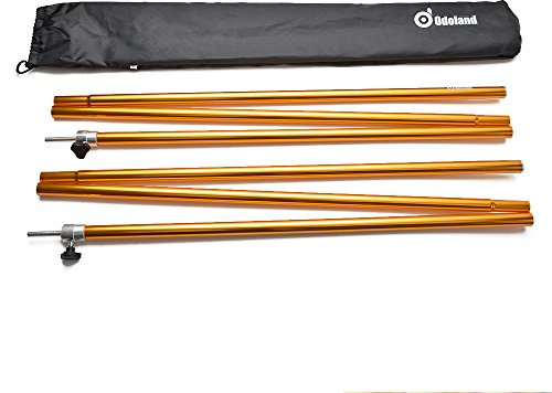 Odoland Adjustable Telescoping Aluminum Tarp and Tent Poles Set of 2 - Collapsible Lightweight for Camping, Backpacking, Hammocks, Sun Shade Shelters, and Awnings
