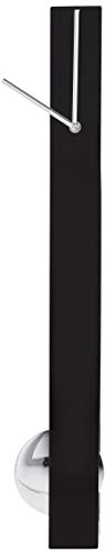Kare Design Wanduhr Pendulum Schwarz/Silber, Uhr, Aluminium Gehäuse/Zeiger, Quarzuhrwerk, Wohnzimmer, Büro, Home Office Uhr, Modern, Batterie nicht inklusive, 65x6x6 cm (H/B/T)