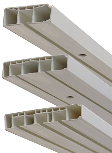 Garduna # 300cm /1-läufig # (2x150cm mit Verbinder) Kunststoff Gardinenschiene Vorhangschiene, (1-/ 2-/ 3-läufig, Kunststoff, Weiss)