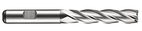 Dormer C273 C27332.0 HSS-E-PM - Fresa de extremo de serie larga de 4 flautas con acabado brillante, diámetro de 32 mm, paquete individual