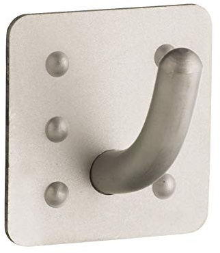 MasterClass Square Adhesive Stainless Steel Wall Hooks, 3.5 cm (Set of 2), Silver