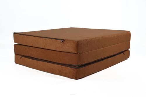 FORTISLINE Matelas d'appoint Pliant lit d'appoint lit d'invité futon Pouf 195x80x9 cm Couleur Brun