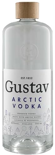 Gustav Arctic Vodka 40% - Premium Wodka - Weich und Trocken Finnischer Vodka - Handgefertigt aus Finnischem Weizen im Norden Finnlands - Alkohol Vodka 700ml