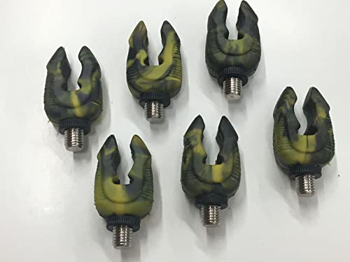 6 x Flexi Rubber Chunky Camo Design Rod Butt Rest Grobe Karpfen Hecht Standardgewinde