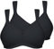 Susa BH Damen ohne Bügel Topsy 2er Pack I Damen-BHS mit nahtlos vorgeformten Cups I Hoher, optimaler Halt I Strapazierfähig I schwarz I 85A