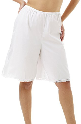 Underworks Woven Cotton Culotte Slips Pettipants 5x-large-White