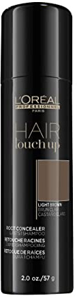 L'Oréal Professionnel Paris Hair Touch Up - Root Concealer Spray - Blends and Covers Grey Hair, Does Not Transfer or Smear, 2.0 Oz Light Brown