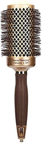 Olivia Garden NanoThermic Ceramic + Ion Round Thermal Hair Brush - Not Electrical - Professional Blowout Brush for Normal to Thick Hair, NT-54 2 1/8