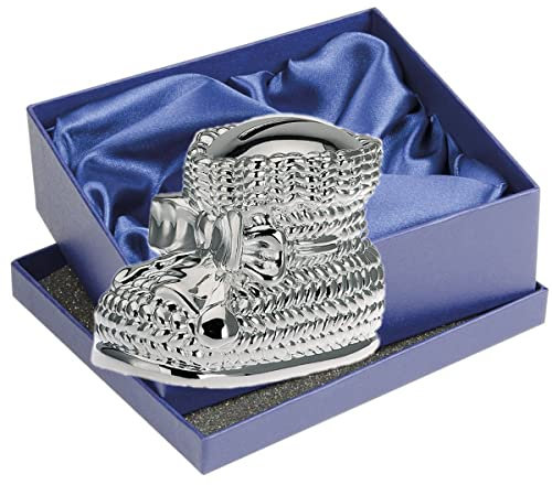 SILBERKANNE Spardose Schuh 10 cm Premium Silber Plated edel versilbert in Top Verarbeitung. Fertig zum verschenken mit schicker Geschenkverpackung