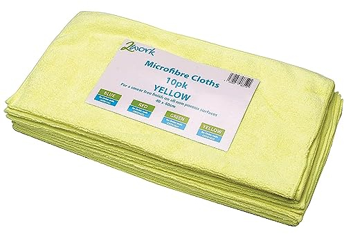 2Work Microfibre Cloth 400x400mm Yellow (Pack of 10) CNT01625