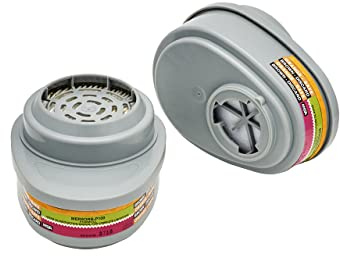MSA 815368 Advantage Respirator Cartridge - Chlorine/Mercury Vapor/P100 (Mersorb), Quantity: 2 per pack, Chemical & Combination Air-Purifying Respirator Attachment, Long-Lasting Respiratory Protection
