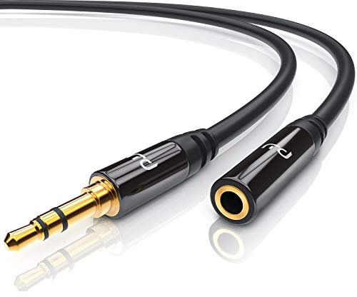 CSL - 1,5m Audio AUX Klinkenkabel Verlängerungskabel für AUX Eingänge - Voll-Metallstecker passgenau - 3.5mm Stecker auf 3.5mm Buchse - 3,5mm Audiokabel HQ Premium Series