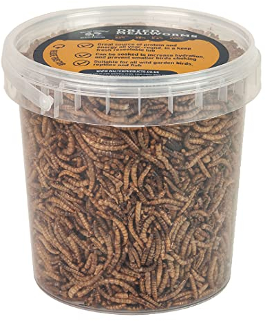 Walter’s Meal Worms (1L Tub) - Dried Mealworms for Birds, Bird Food in Stay Fresh, Easy Tubs