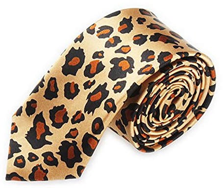 TopTie Cravate unisexe imprimée léopard Skinny Cravate