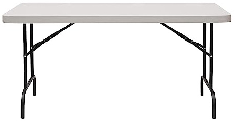 Iceberg IndestrucTable Commercial Folding Table – Heavy-Duty 60” Plastic Utility Table for Indoor/Outdoor Use, Platinum Granite Finish, 1000 lb Weight Capacity – Durable Event or Office Table