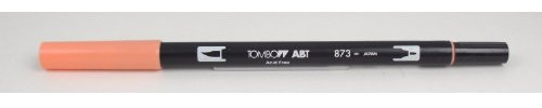 Tombow ABT-873 fiberpenna ABT dubbel pensel penna med två spetsar, koral
